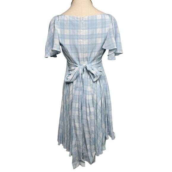 Maison Amory Sugarmilk Mini sweetheart dress dream sea blue plaid size small S - Picture 3 of 6